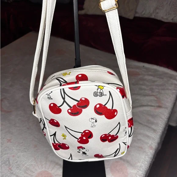 Cherry and Snoopy Print Backpack with small cross body bag. - Picture 8 of 8